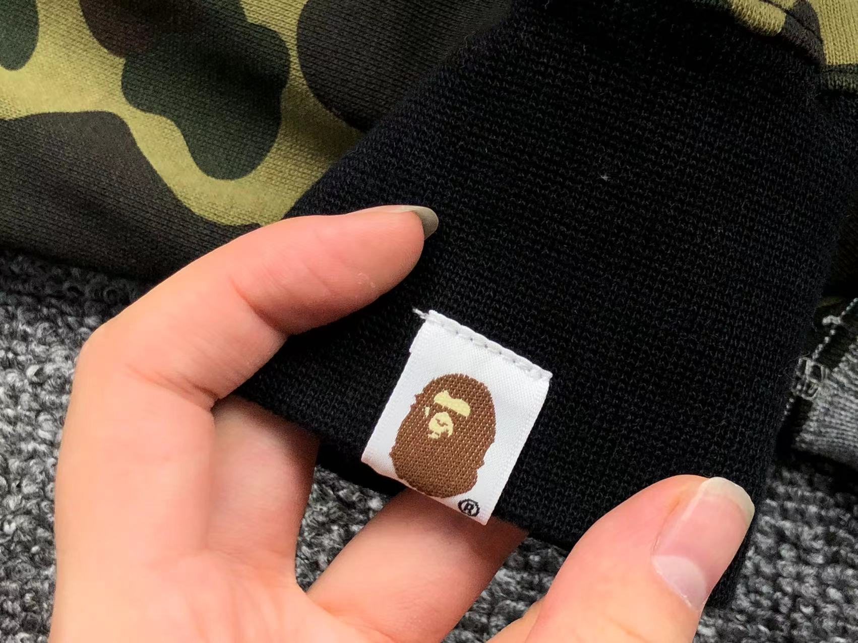 BAPE GREEN CAMO FULL ZIP HOODIE BLACK - Vanté®