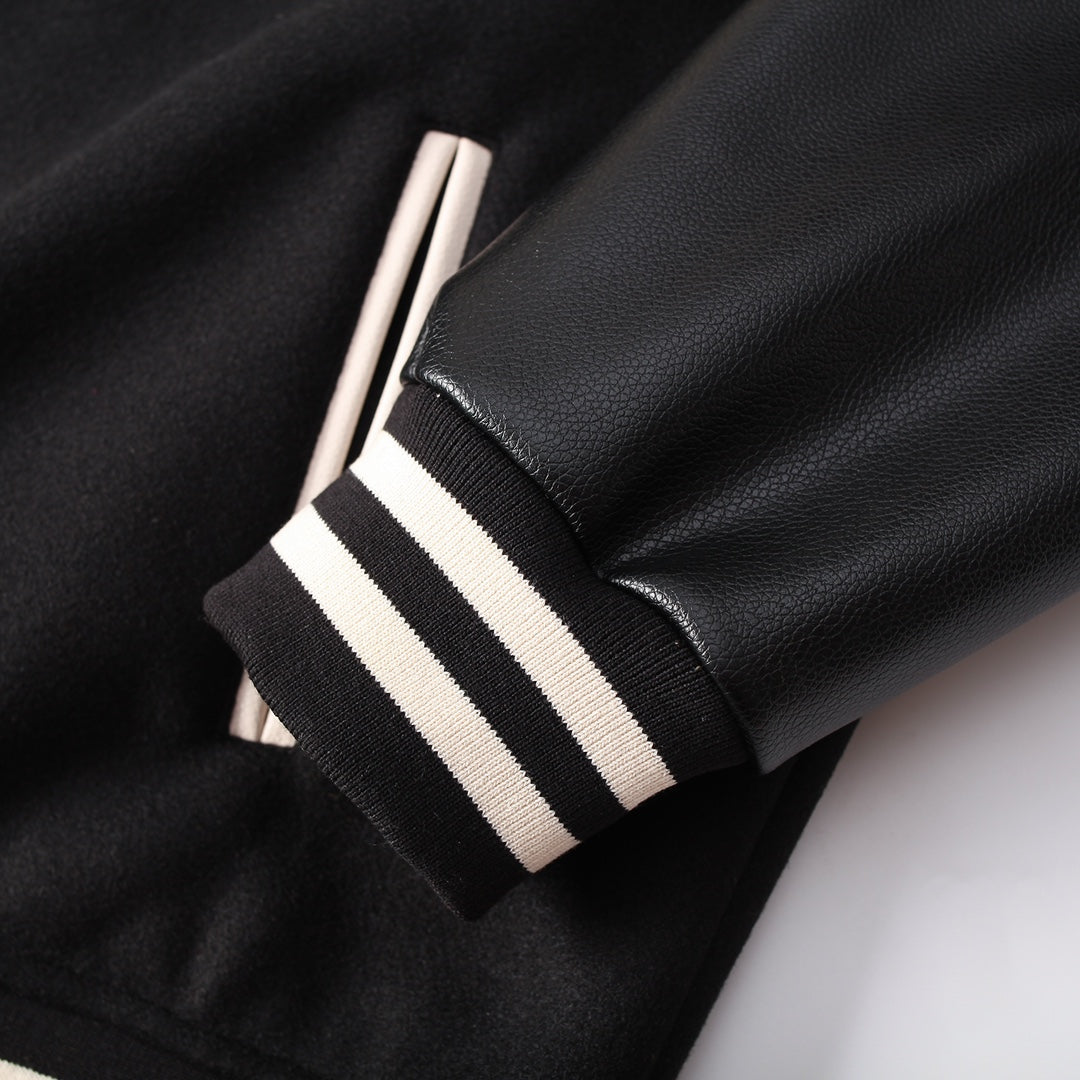 CHROME HEARTS HORSE SHOE LOGO VARSITY JACKET BLACK - Vanté®