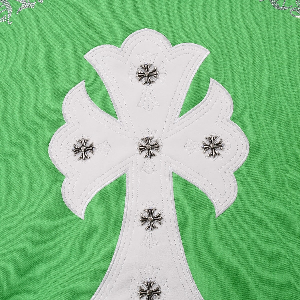 CHROME HEARTS WHITE CROSS PATCH SWEATSHIRT GREEN - Vanté®