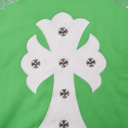 CHROME HEARTS WHITE CROSS PATCH SWEATSHIRT GREEN - Vanté®