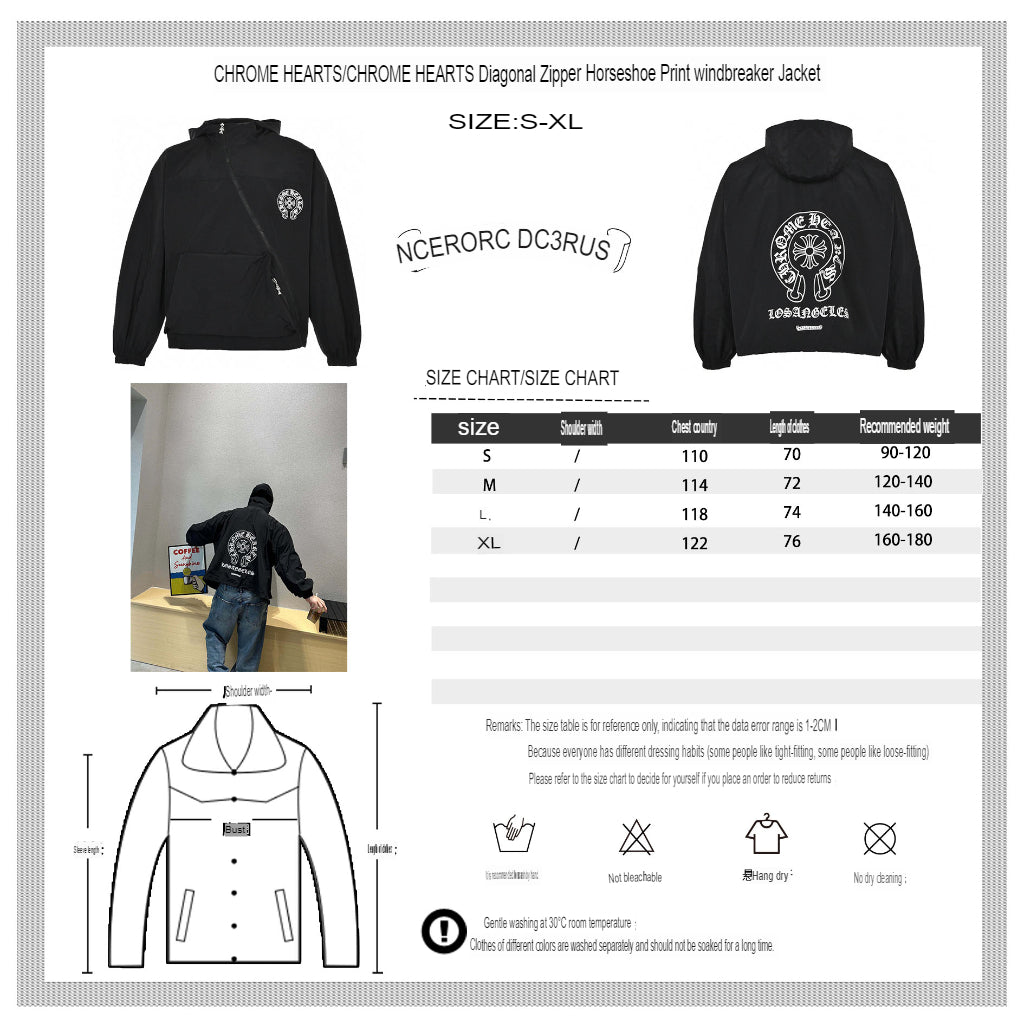 CHROME HEARTS ASYMMETRICAL ZIP HOODIE BLACK - Vanté®