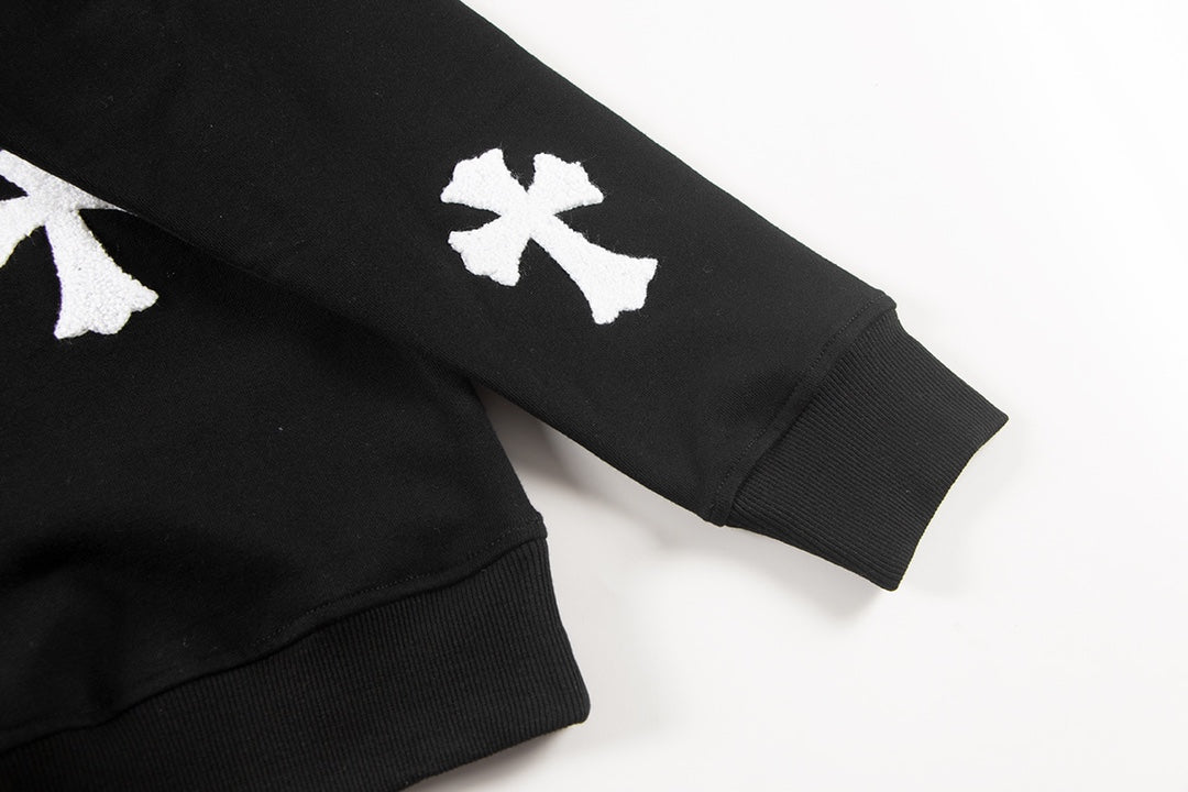 CHROME HEARTS WOOL WHITE CROSS SWEATSHIRT BLACK - Vanté®