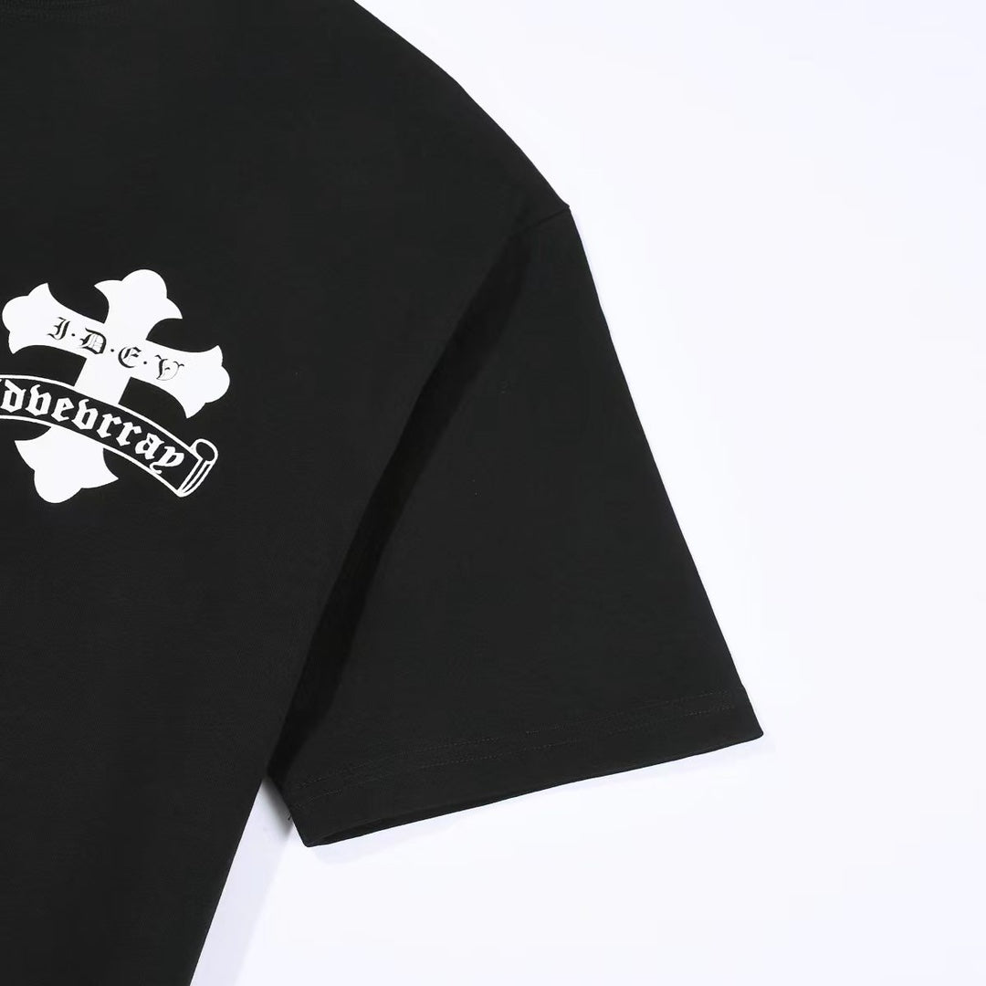 CHROME HEARTS WHITE DOUBLE CROSS T-SHIRT BLACK - Vanté®