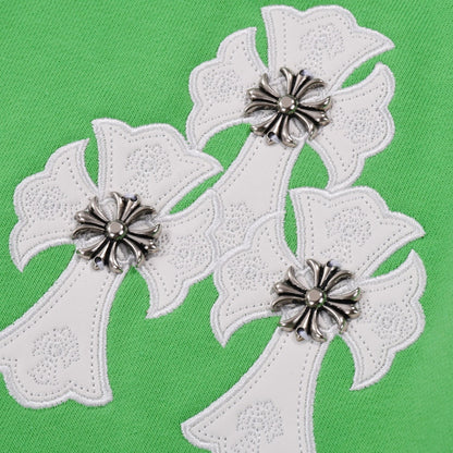 CHROME HEARTS WHITE CROSS PATCH SWEATSHIRT GREEN - Vanté®