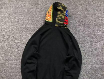 BAPE SHARK FULL ZIP HOODIE BLACK - Vanté®