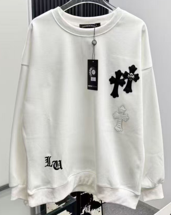 CHROME HEARTS CROSS PATCH SWEATSHIRT WHITE - Vanté®