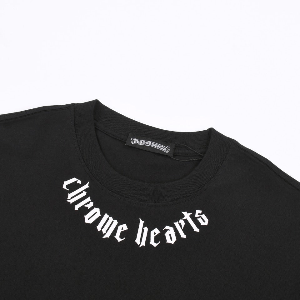 CHROME HEARTS LOGO COLLAR T-SHIRT BLACK - Vanté®