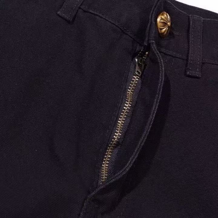 CHROME HEARTS BLACK DOUBLE KNEE CARPENTER JEANS - Vanté®