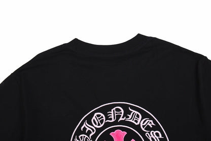 CHROME HEARTS HORSE SHOE LOGO T-SHIRT BLACK PINK - Vanté®