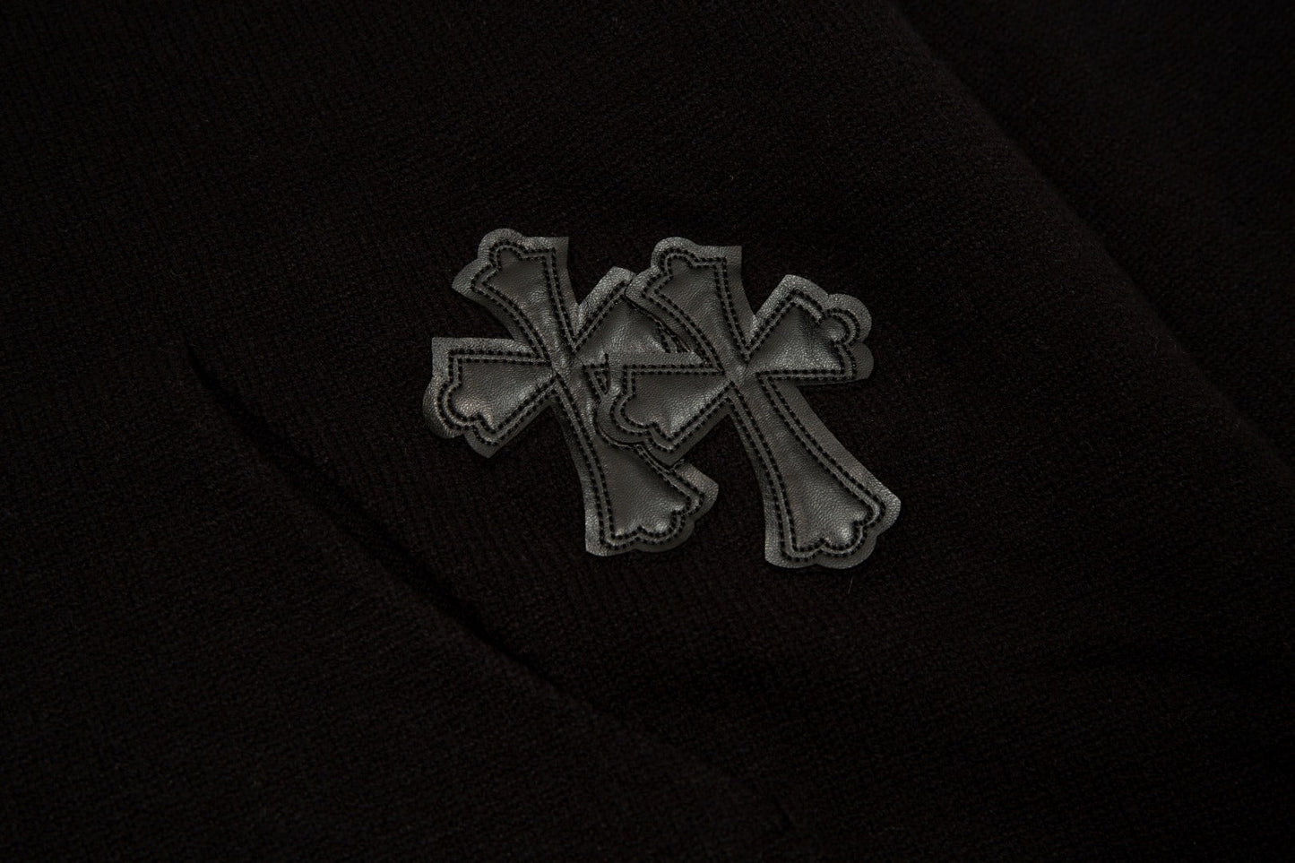 CHROME HEARTS BLACK CROSS PATCH HOODIE BLACK - Vanté®