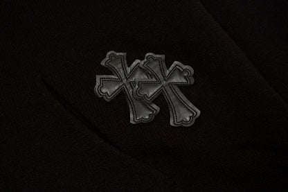 CHROME HEARTS BLACK CROSS PATCH HOODIE BLACK - Vanté®