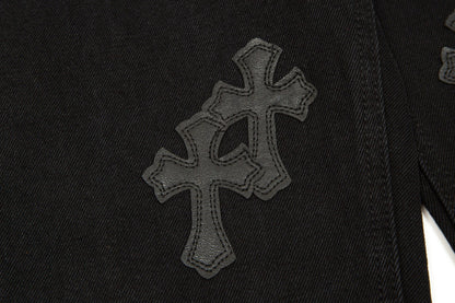 CHROME HEARTS BLACK CROSS PATCH JEANS BLACK - Vanté®