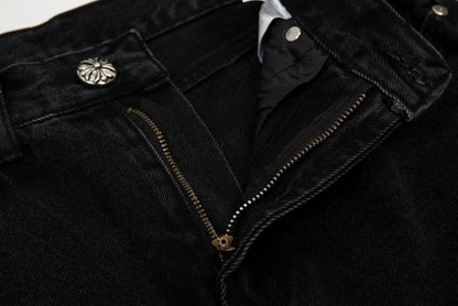 CHROME HEARTS BLACK CROSS PATCH JORTS BLACK - Vanté®