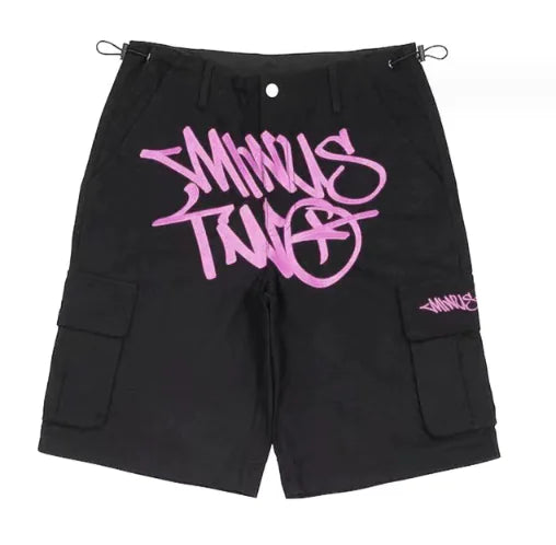 Y2K Hip Hop Denim Gym Shorts with Print (One Piece) - Vanté®