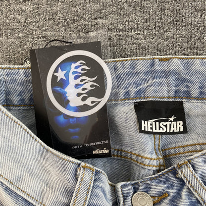 HELLSTAR BLACK FLAME JEANS WASHED BLUE - Vanté®