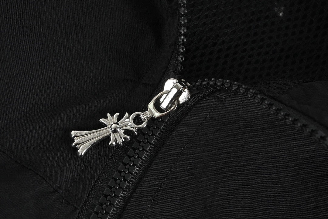 CHROME HEARTS ASYMMETRICAL ZIP HOODIE BLACK - Vanté®