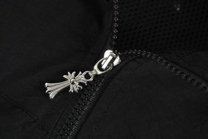CHROME HEARTS ASYMMETRICAL ZIP HOODIE BLACK - Vanté®