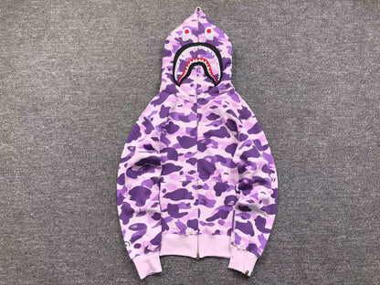 BAPE COLOR CAMO FULL ZIP HOODIE PURPLE - Vanté®