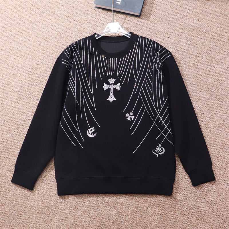 CHROME HEARTS RHINESTONE DESIGN SWEATSHIRT BLACK - Vanté®