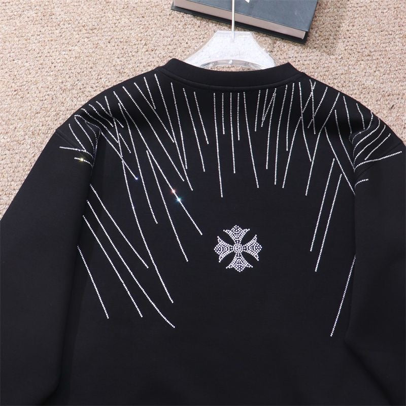 CHROME HEARTS RHINESTONE DESIGN SWEATSHIRT BLACK - Vanté®