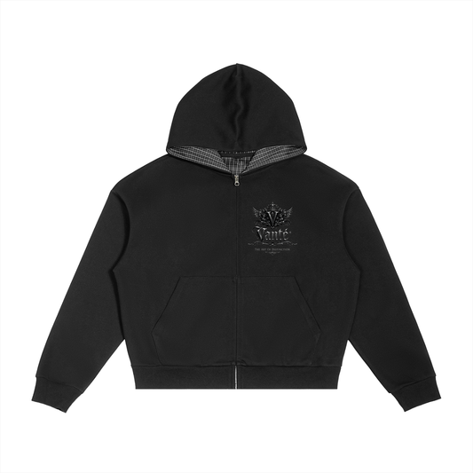 4★ Vanté® - 'BLACKOUT' Plaid Hood Zip-Up ODMPOD