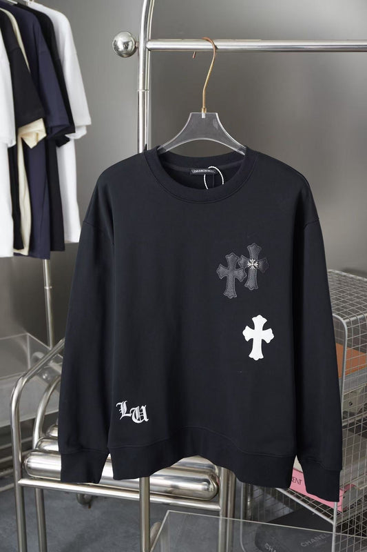 CHROME HEARTS CROSS PATCH SWEATSHIRT BLACK - Vanté®