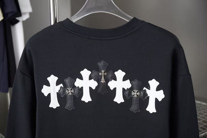 CHROME HEARTS CROSS PATCH SWEATSHIRT BLACK - Vanté®