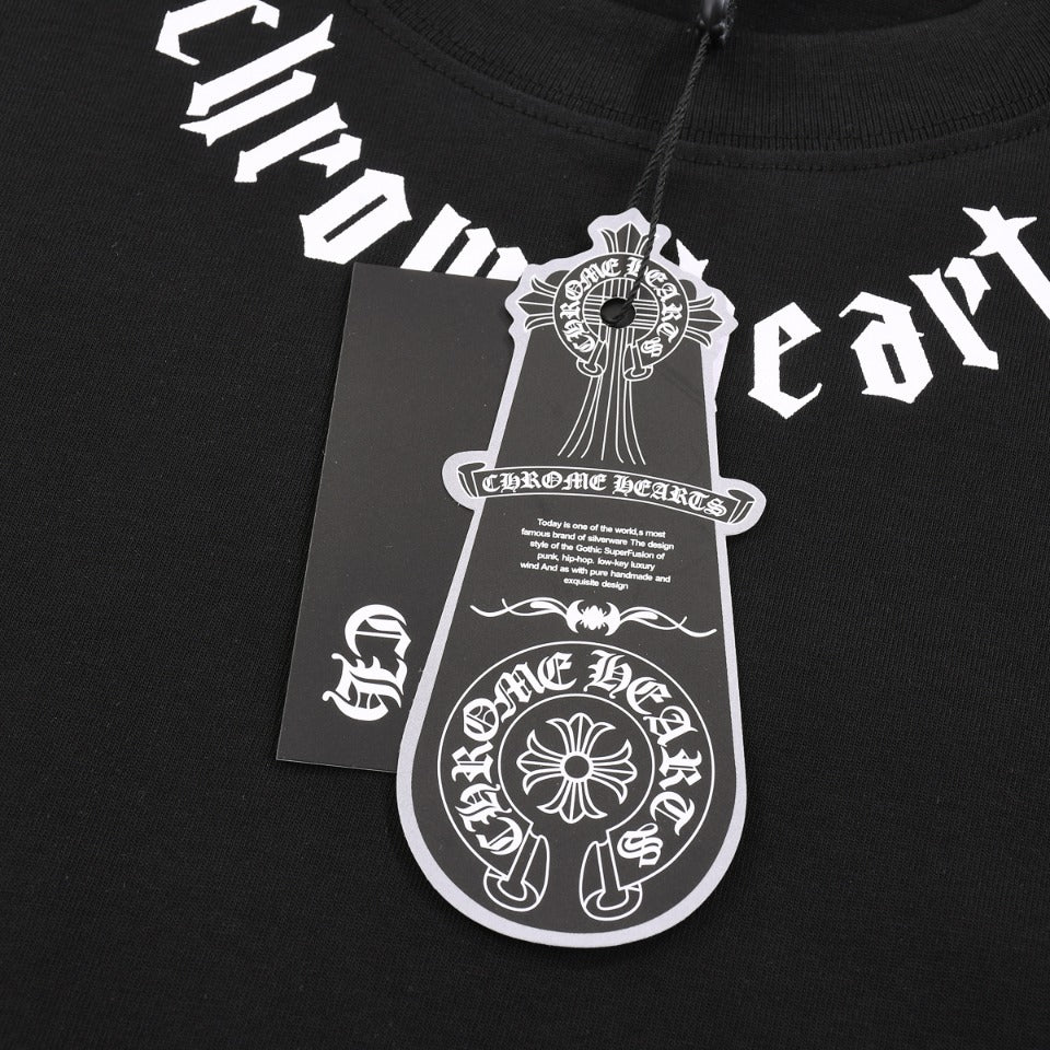 CHROME HEARTS LOGO COLLAR T-SHIRT BLACK - Vanté®