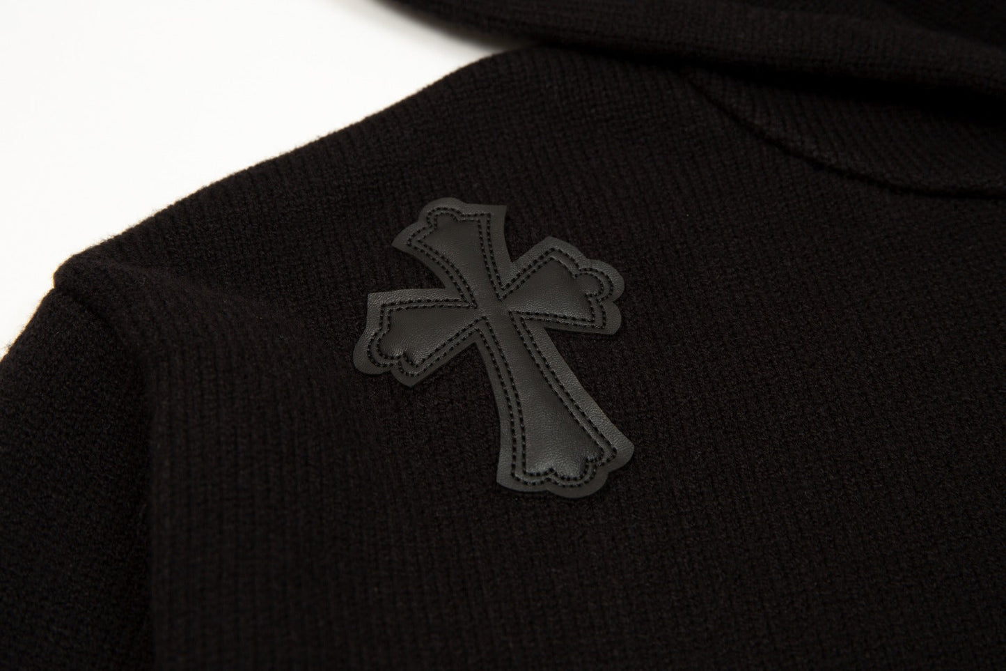 CHROME HEARTS BLACK CROSS PATCH HOODIE BLACK - Vanté®