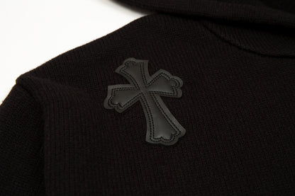 CHROME HEARTS BLACK CROSS PATCH HOODIE BLACK - Vanté®