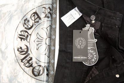 CHROME HEARTS BLACK CROSS PATCH JEANS BLACK - Vanté®