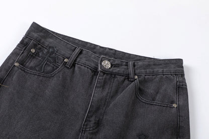 CHROME HEARTS BROWN CROSS PATCH JEANS BLACK - Vanté®