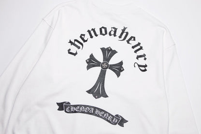 CHROME HEARTS BLACK CROSS SWEATSHIRT WHITE - Vanté®