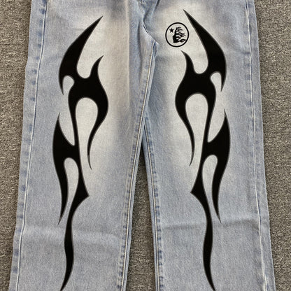 HELLSTAR BLACK FLAME JEANS WASHED BLUE - Vanté®