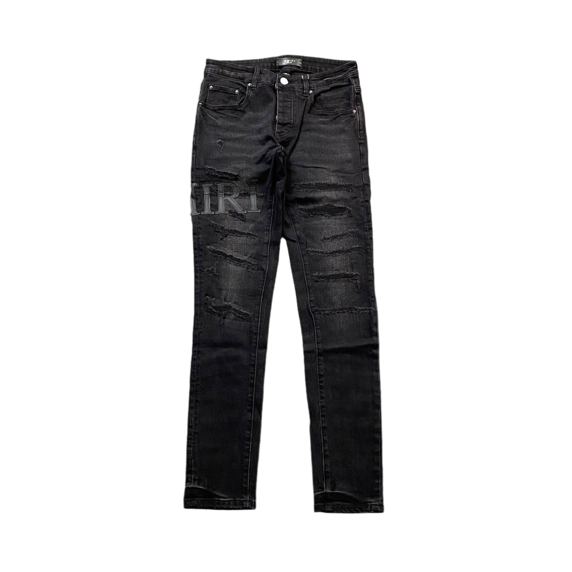 AMIRI CORE APPLIQUE BLACK LEATHER JEANS - Vanté®