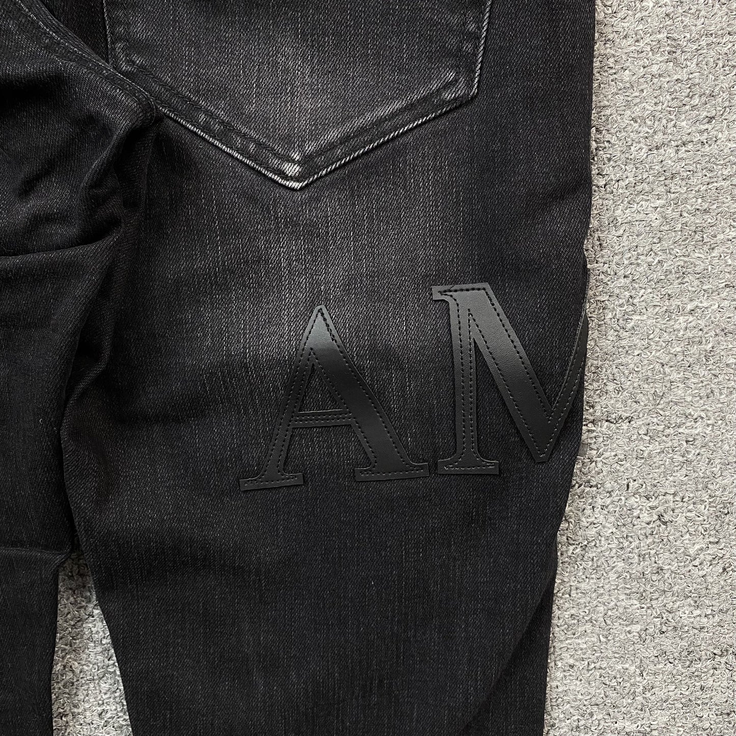 AMIRI CORE APPLIQUE BLACK LEATHER JEANS - Vanté®