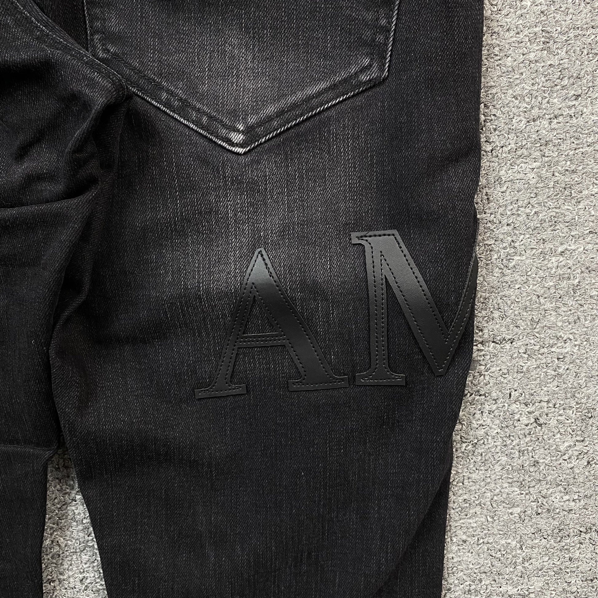 AMIRI CORE APPLIQUE BLACK LEATHER JEANS - Vanté®