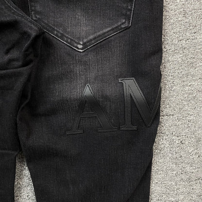 AMIRI CORE APPLIQUE BLACK LEATHER JEANS - Vanté®