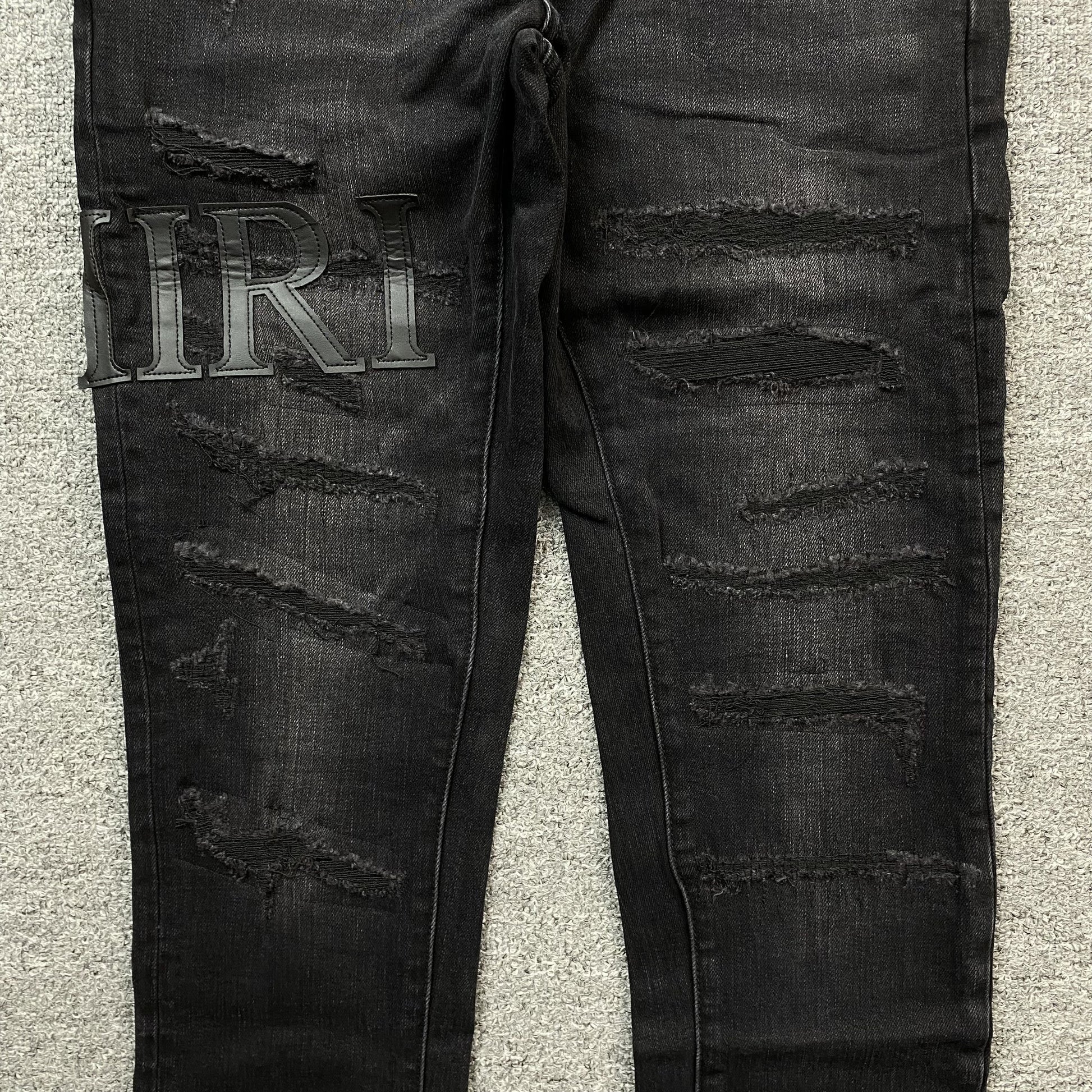 AMIRI CORE APPLIQUE BLACK LEATHER JEANS - Vanté®