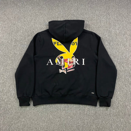 AMIRI PLAYBOY LOGO HOODIE BLACK YELLOW - Vanté®