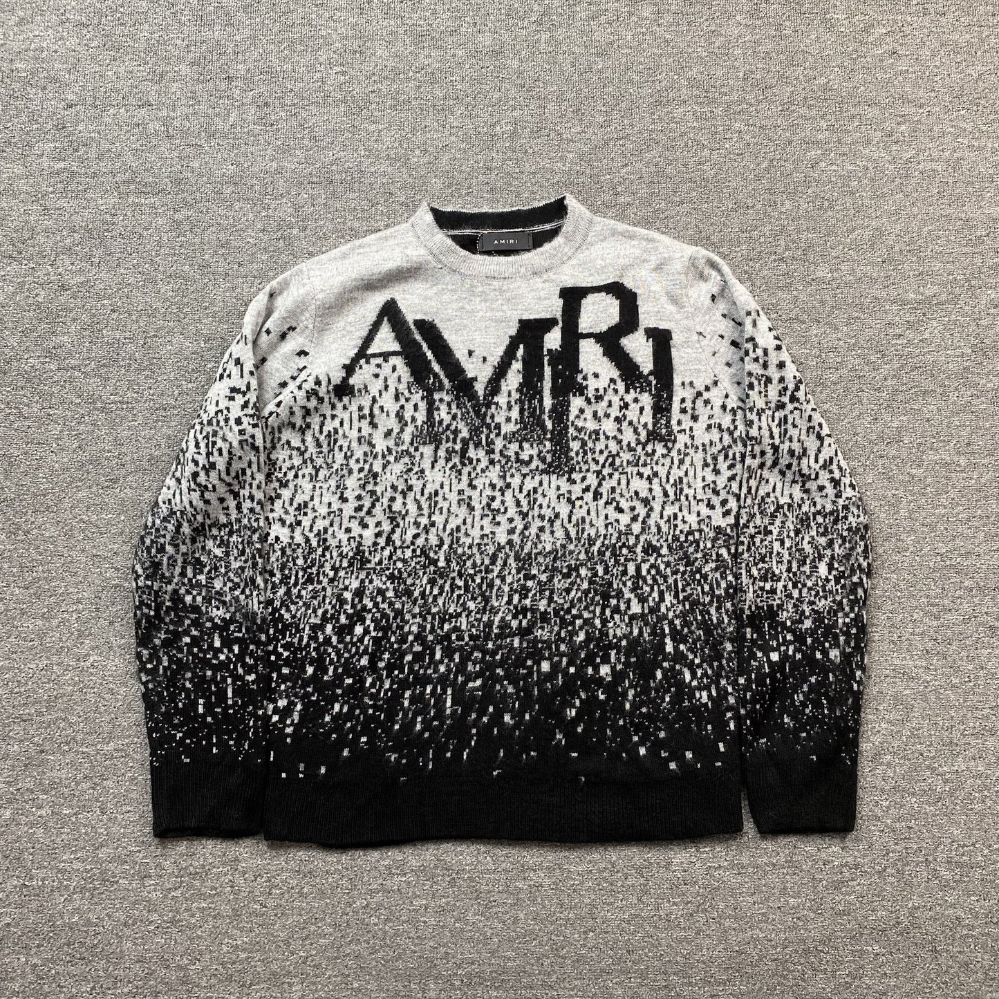 AMIRI STAGGERED GRADIANT CREWNECK GREY - Vanté®
