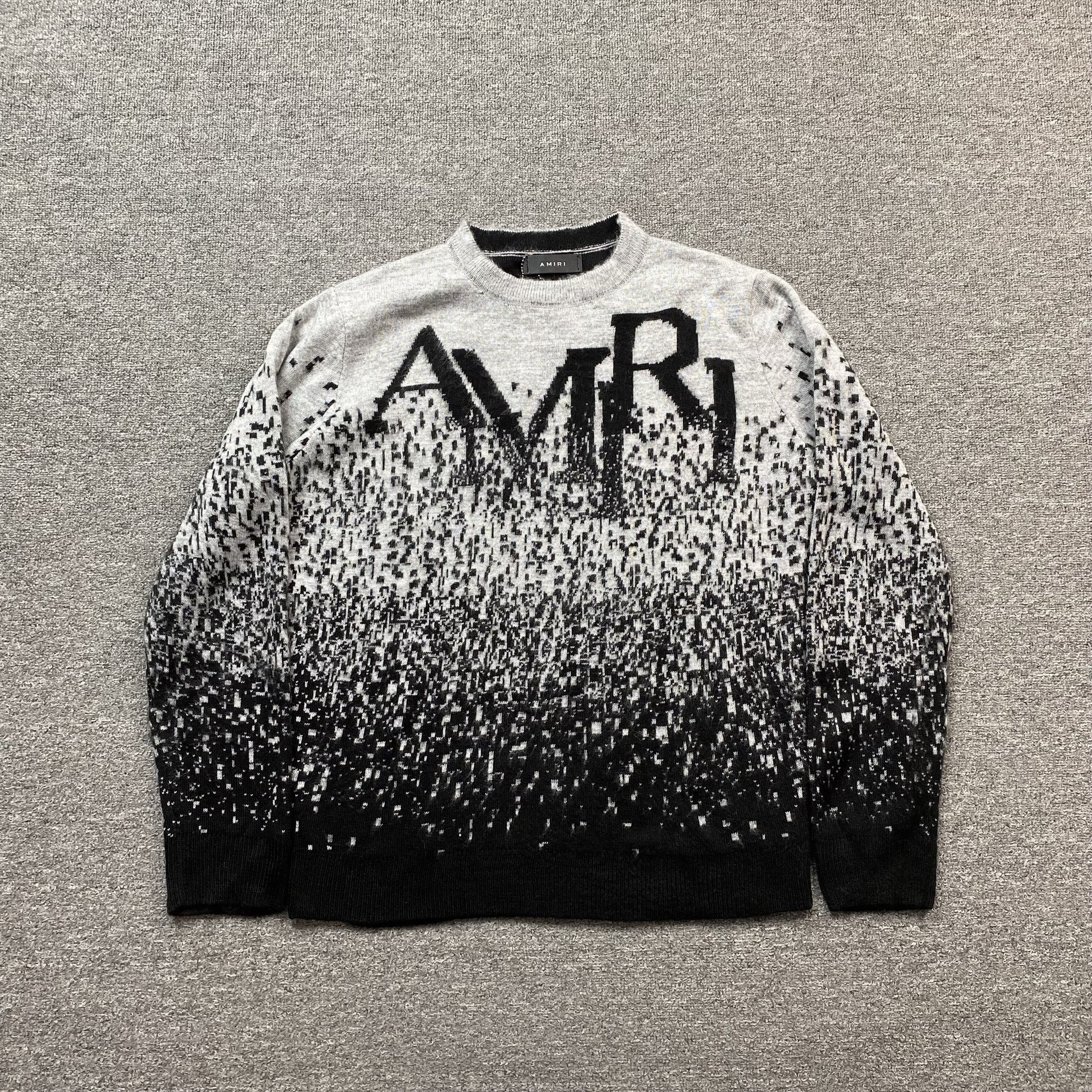 AMIRI STAGGERED GRADIANT CREWNECK GREY - Vanté®
