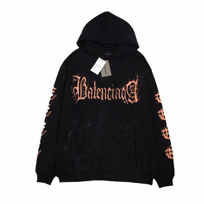 BALENCIAGA LOGO HOODIE BLACK netstar