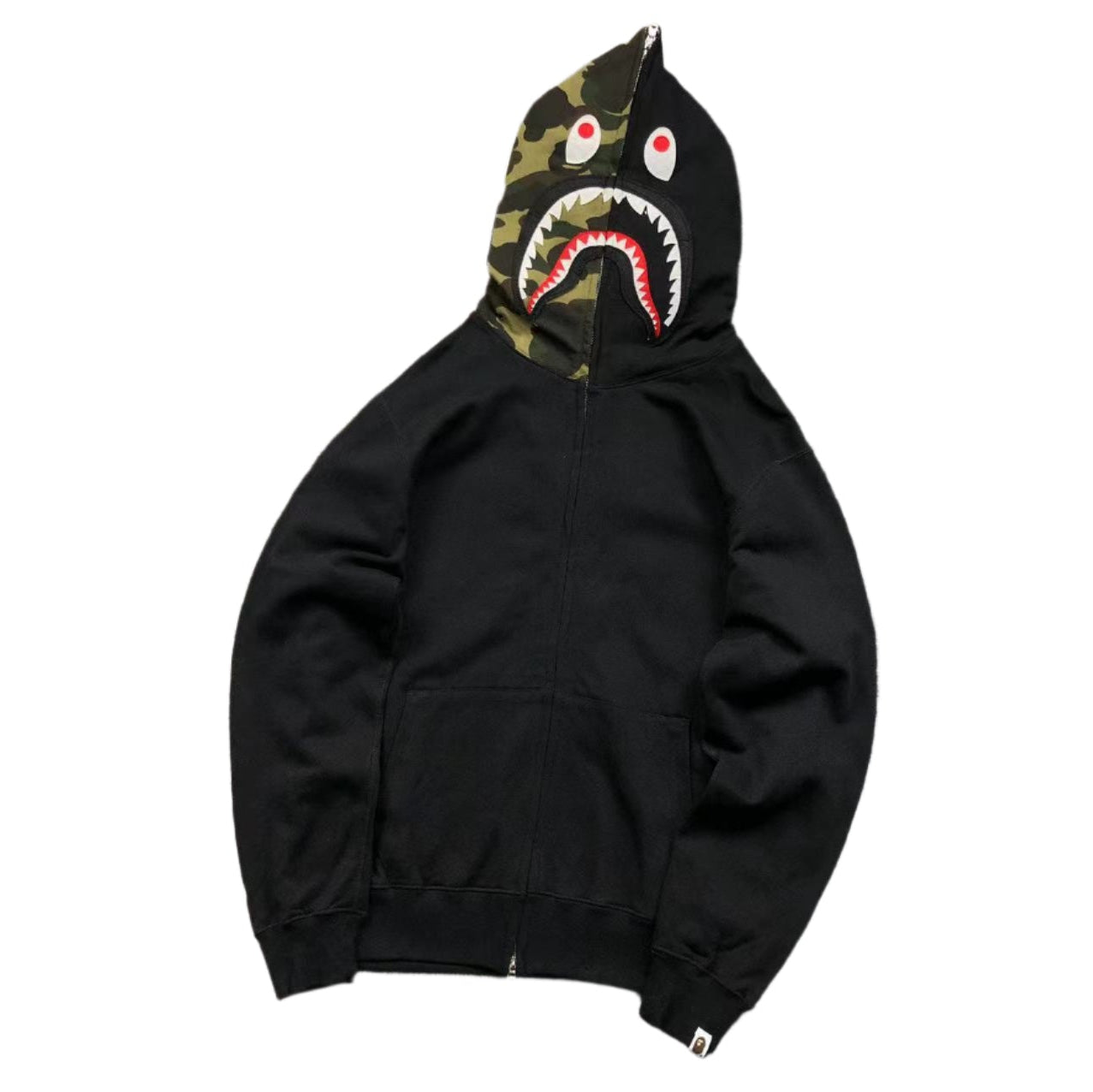 BAPE SHARK FULL ZIP HOODIE BLACK - Vanté®