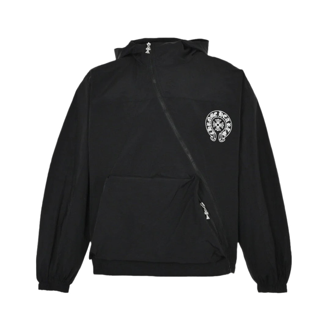 CHROME HEARTS ASYMMETRICAL ZIP HOODIE BLACK - Vanté®