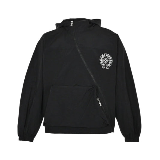 CHROME HEARTS ASYMMETRICAL ZIP HOODIE BLACK - Vanté®