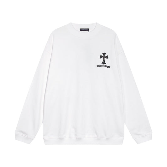 CHROME HEARTS BLACK CROSS SWEATSHIRT WHITE - Vanté®
