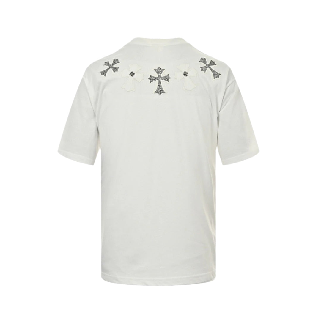 CHROME HEARTS CROSS PATCH COLLAR T-SHIRT WHITE - Vanté®