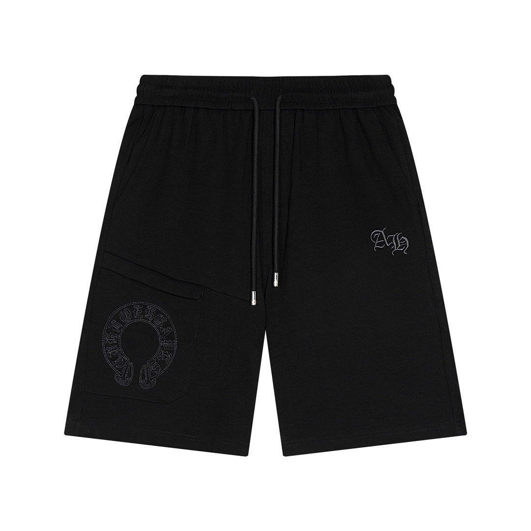 CHROME HEARTS HORSE SHOE LOGO SHORTS BLACK - Vanté®
