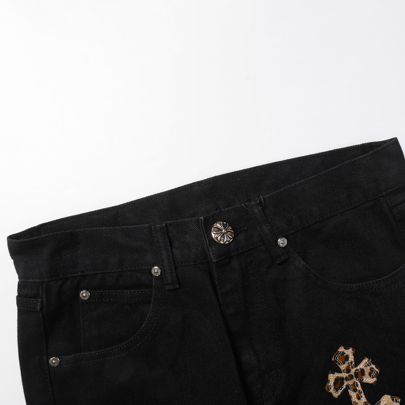 CHROME HEARTS JEANS BLACK GREEN LEOPARD - Vanté®